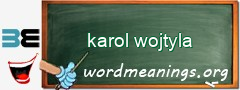WordMeaning blackboard for karol wojtyla